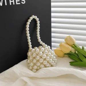 Handmade Pearl Mini Bag for Girls, Elegant Design | Pearl Beaded bag